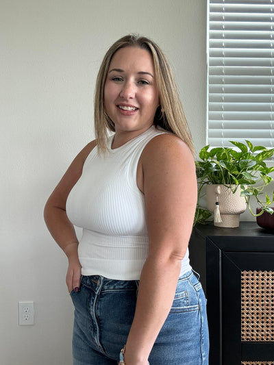 Seamless Cropped Tank | White