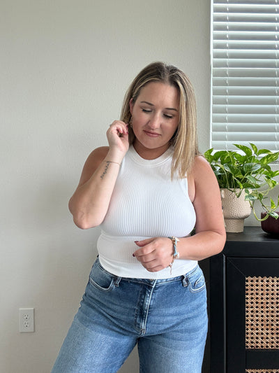 Seamless Cropped Tank | White