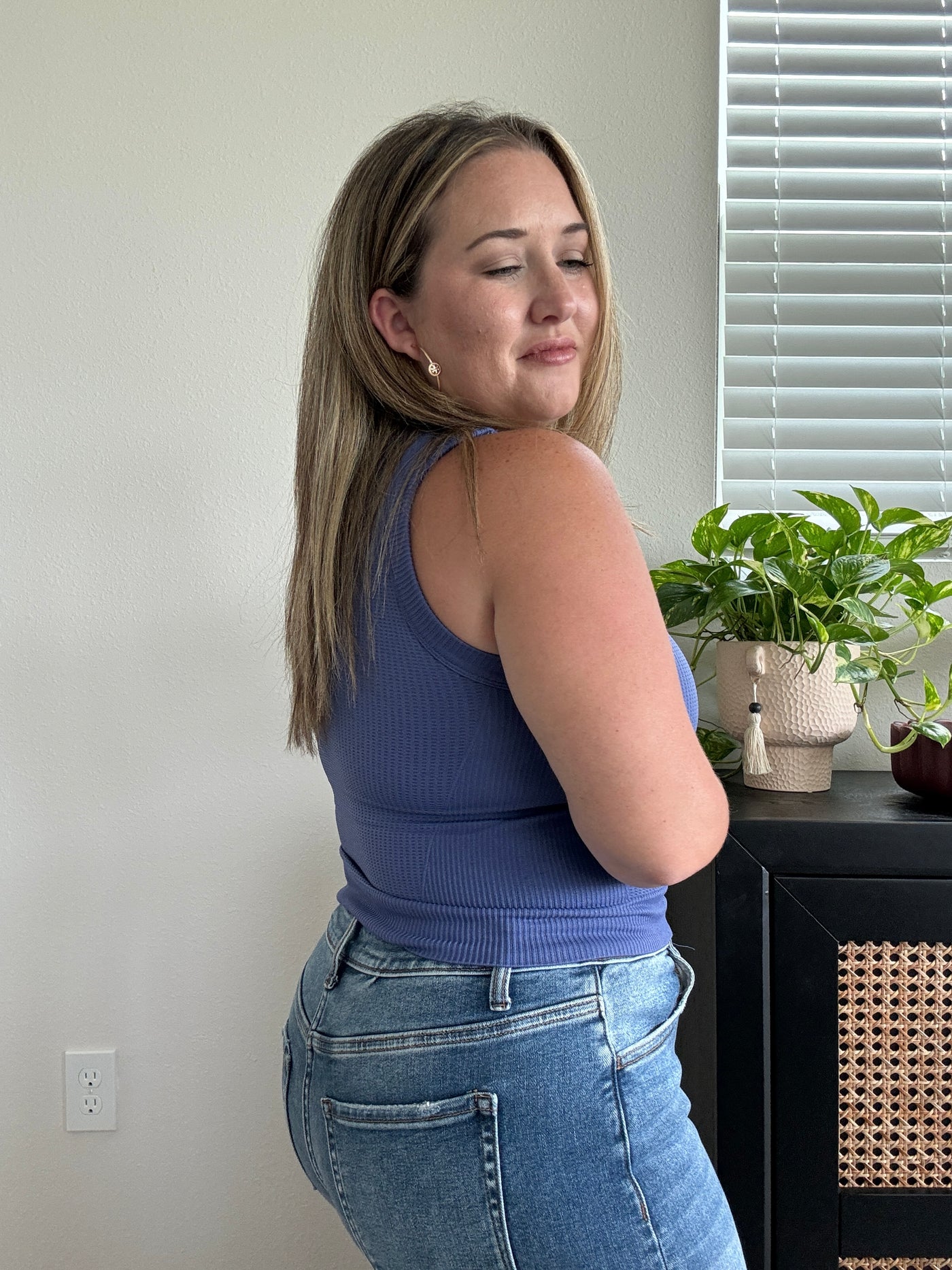 Seamless Cropped Tank | Blue