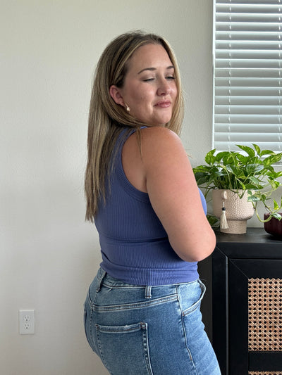 Seamless Cropped Tank | Blue