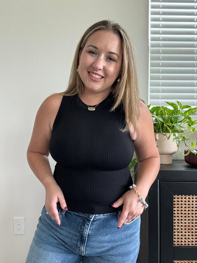 Seamless Cropped Tank | Black