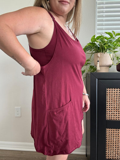Everyday Mini Dress Romper | Cabernet