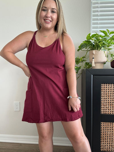 Everyday Mini Dress Romper | Cabernet