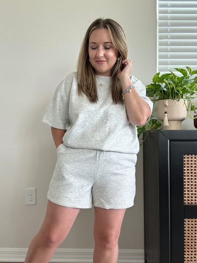 Scuba Round Neck Top | Heather Grey
