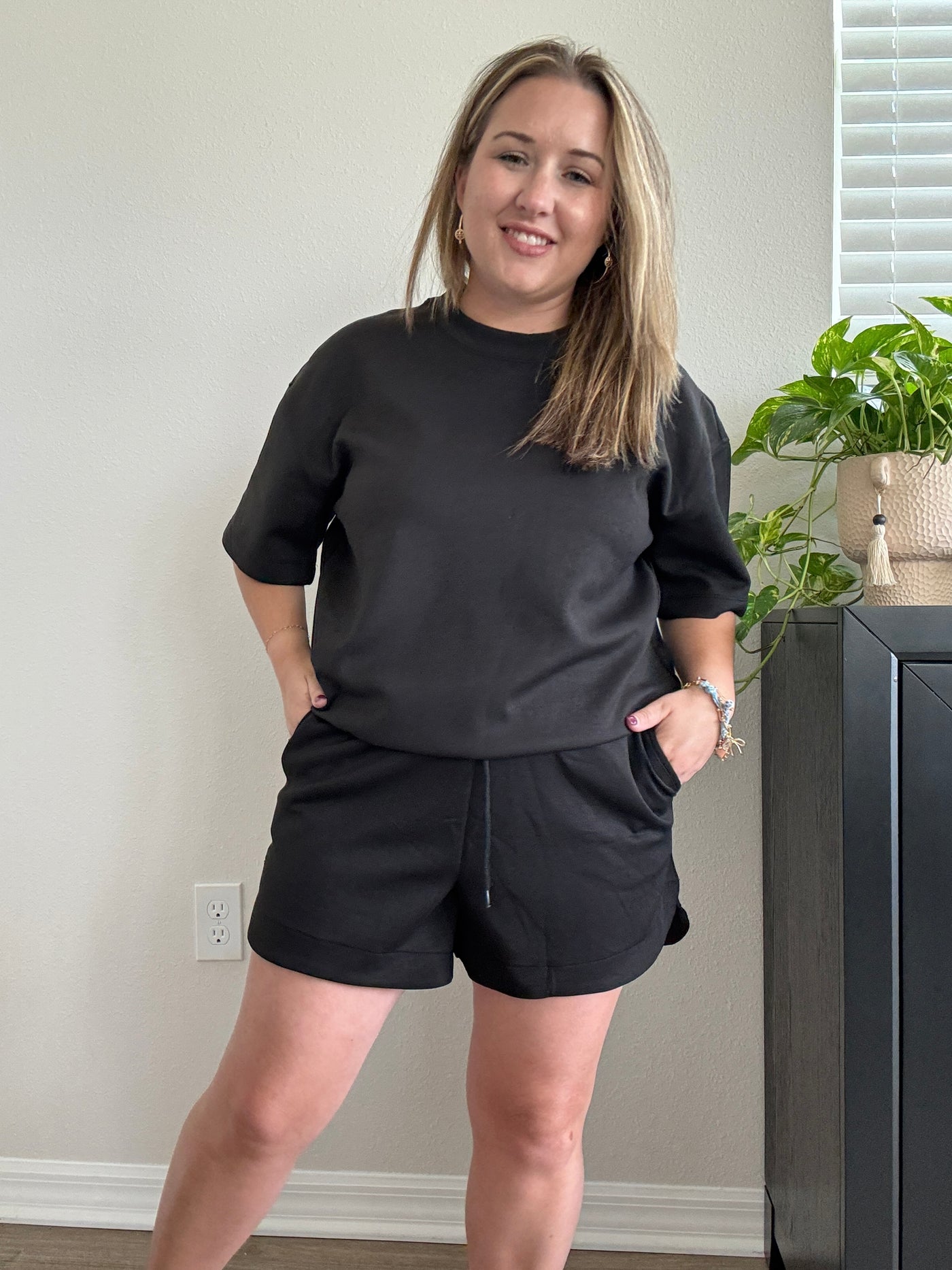 Scuba Round Neck Top | Black