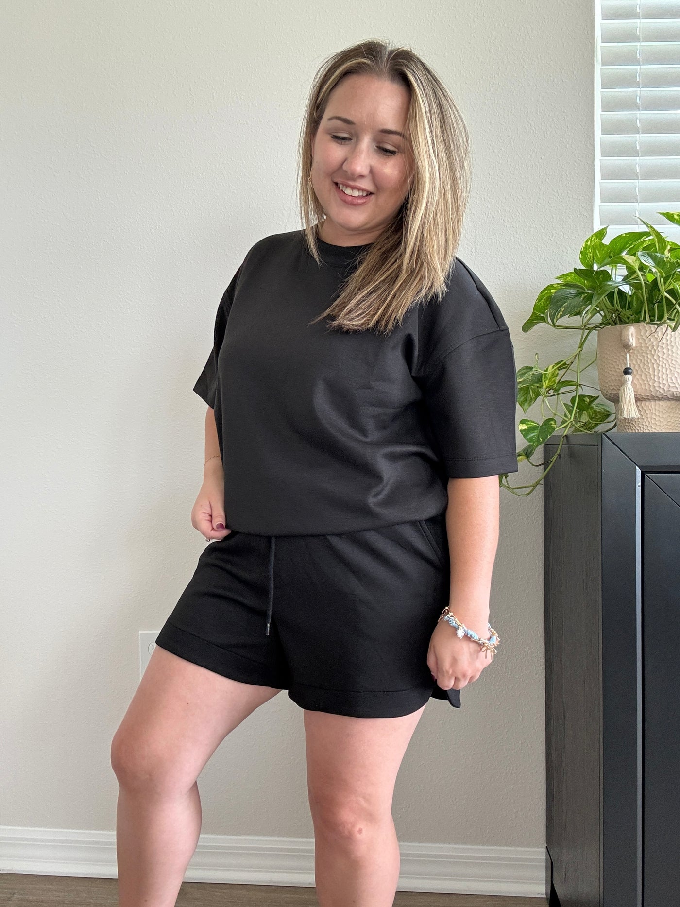 Scuba Round Neck Top | Black
