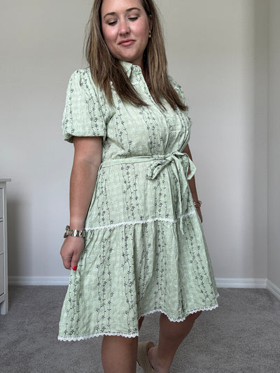 Celine Embroidered Shirt Dress