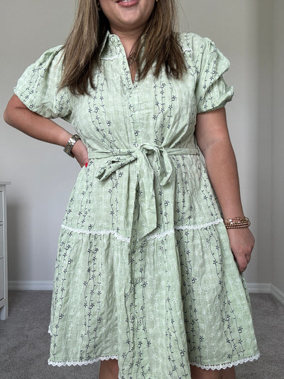 Celine Embroidered Shirt Dress