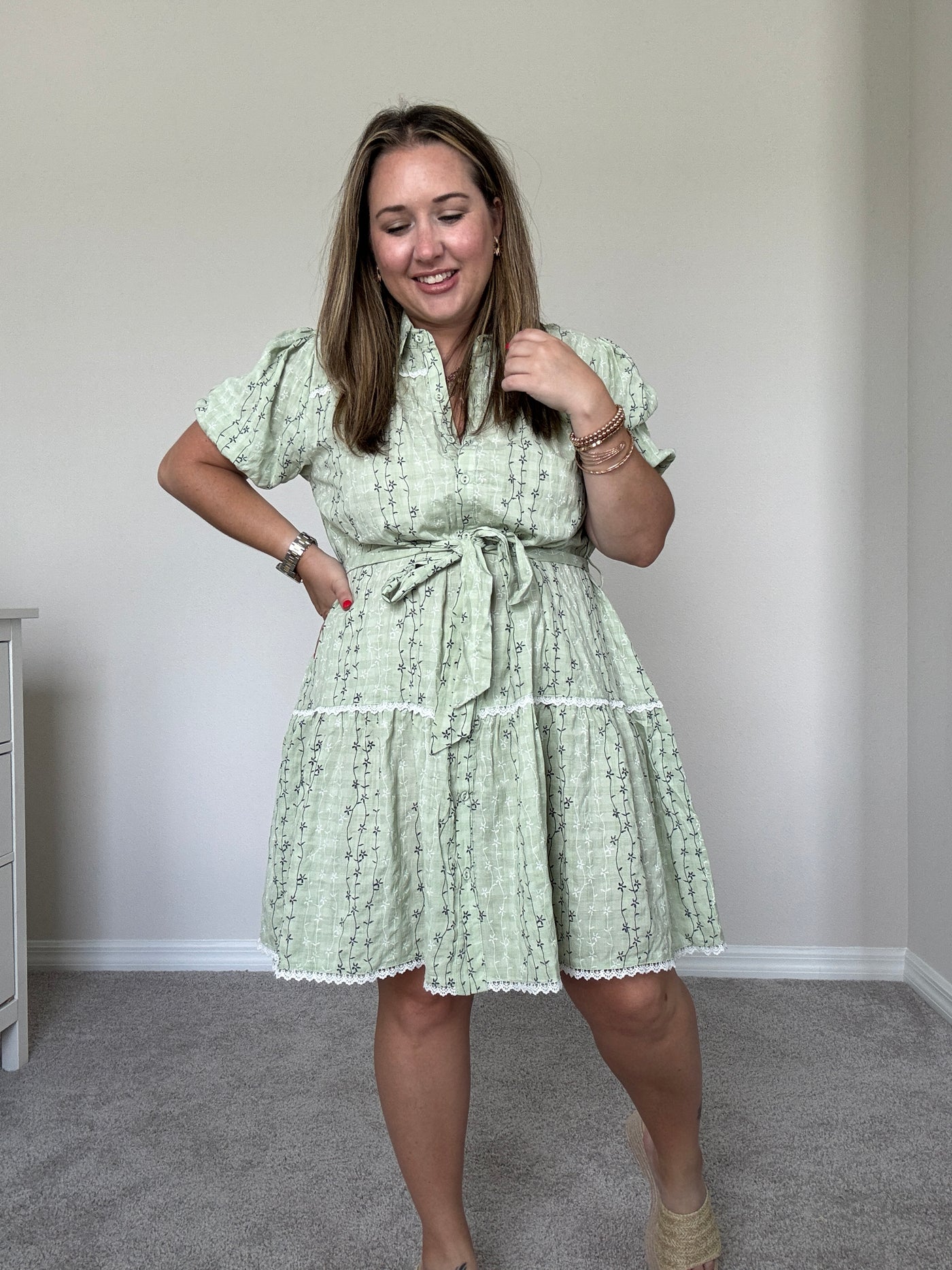 Celine Embroidered Shirt Dress