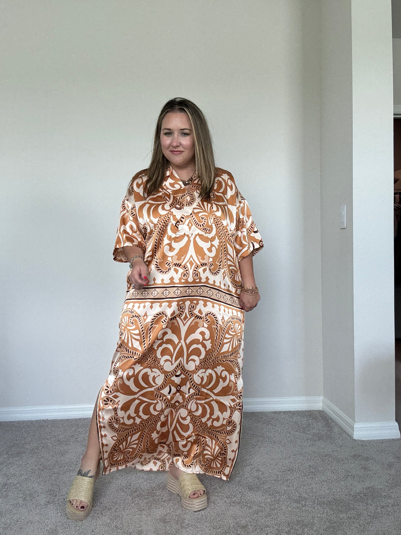 Sable V-Neck Maxi Dress
