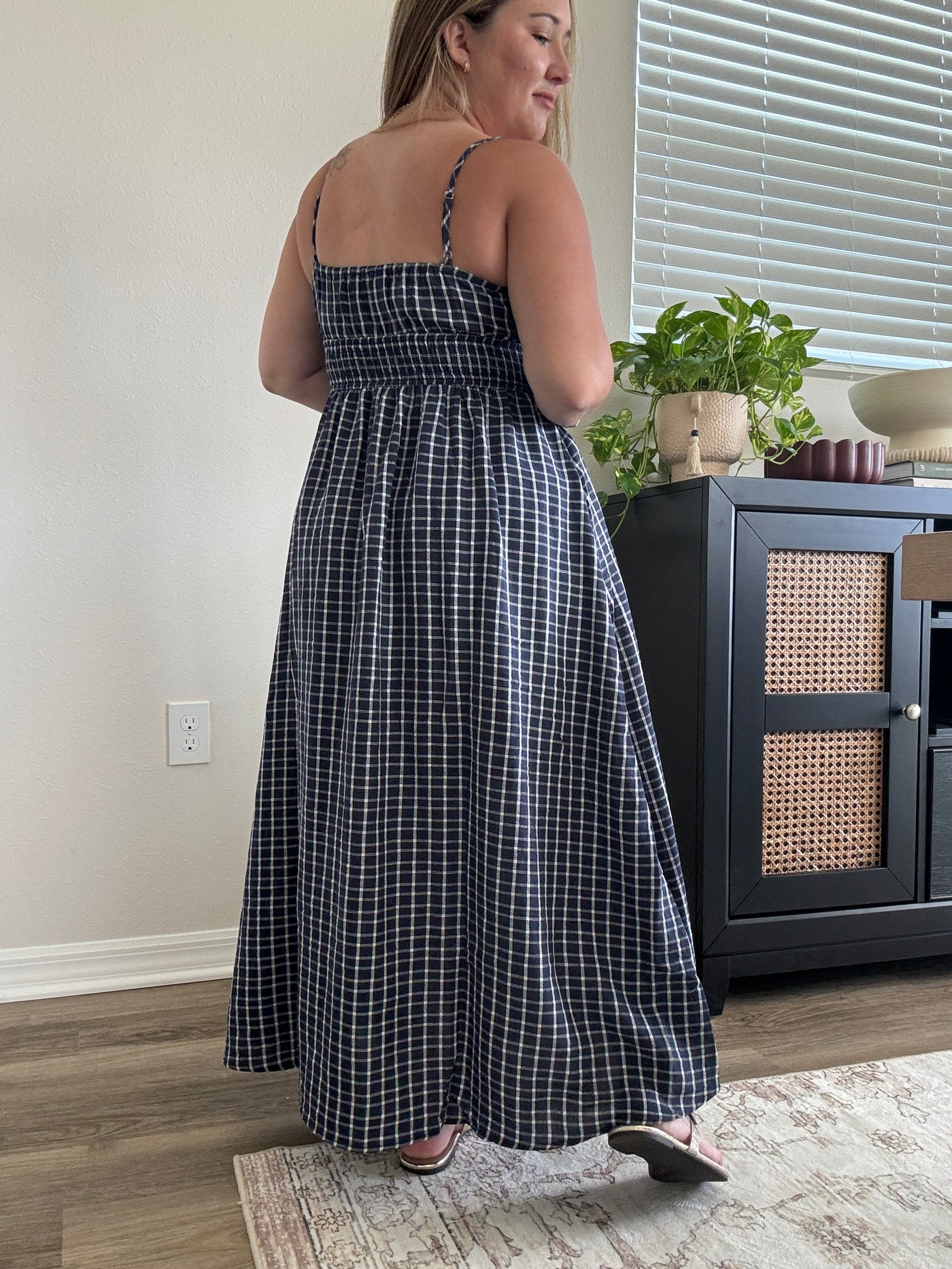 Iris Plaid Corset Midi Dress