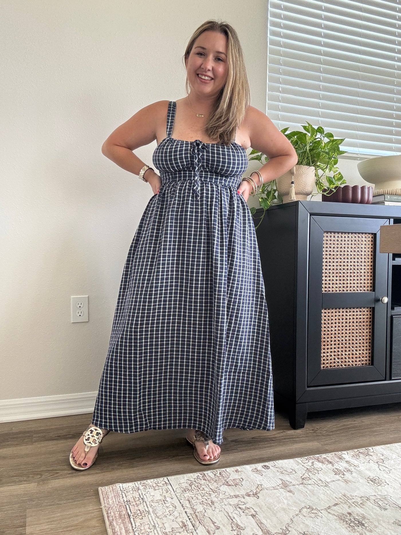 Iris Plaid Corset Midi Dress