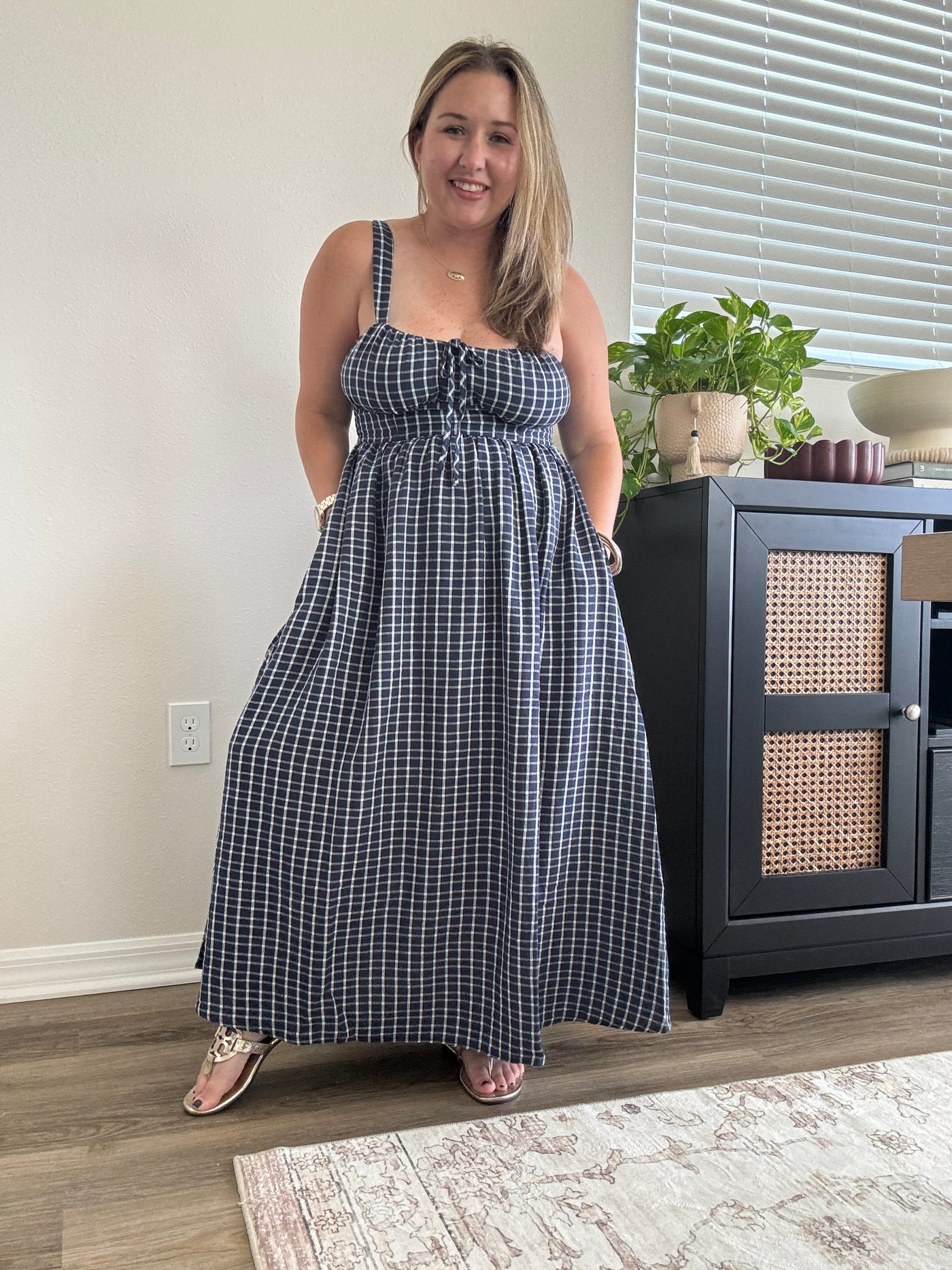 Iris Plaid Corset Midi Dress
