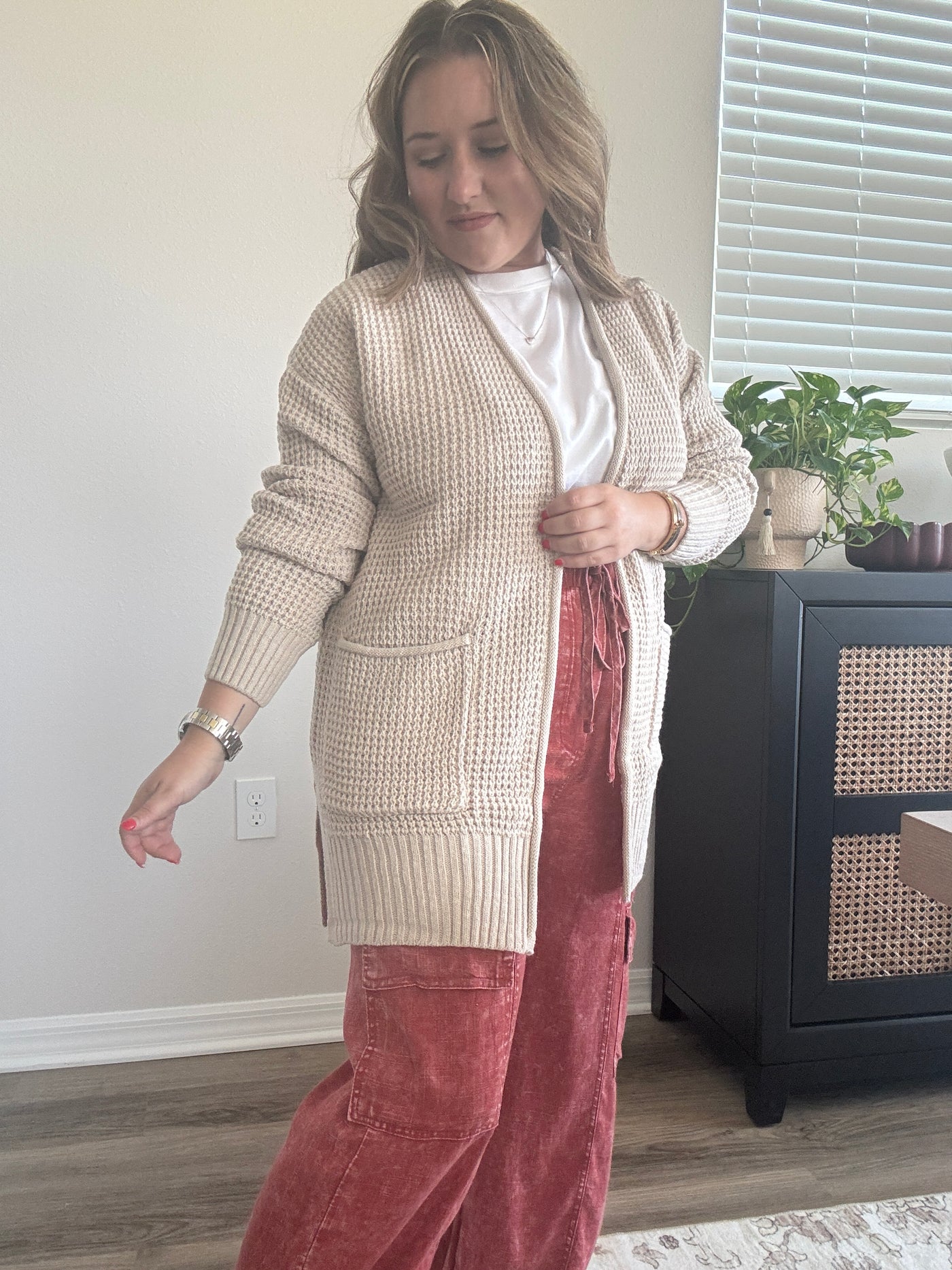 Waffle Cardigan