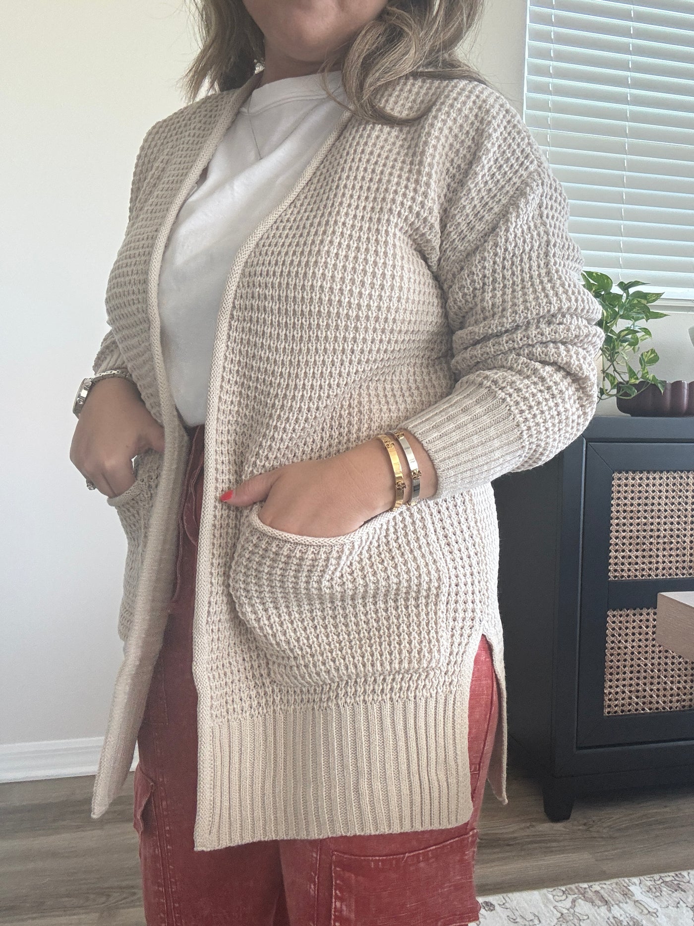 Waffle Cardigan