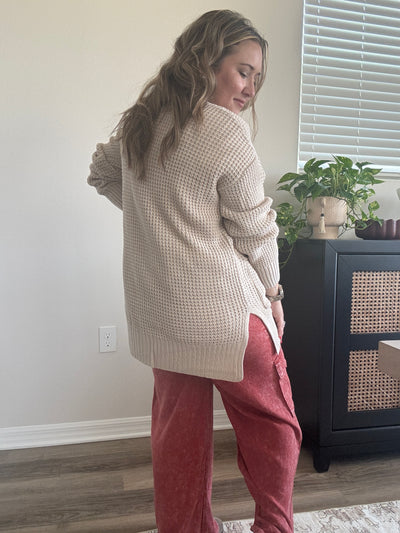 Waffle Cardigan