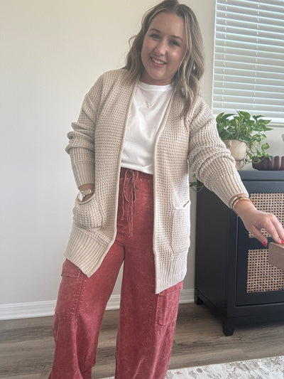 Waffle Cardigan