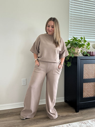 Ribbed Round Neck Tee | Cocoa