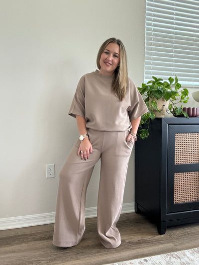 Ribbed Round Neck Tee | Cocoa