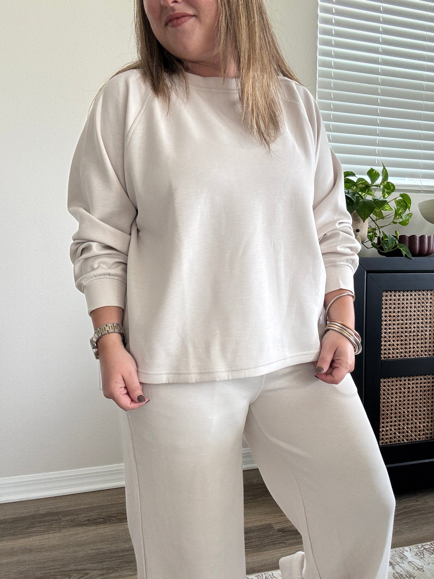 Scuba Elastic Waist Pants | Beige