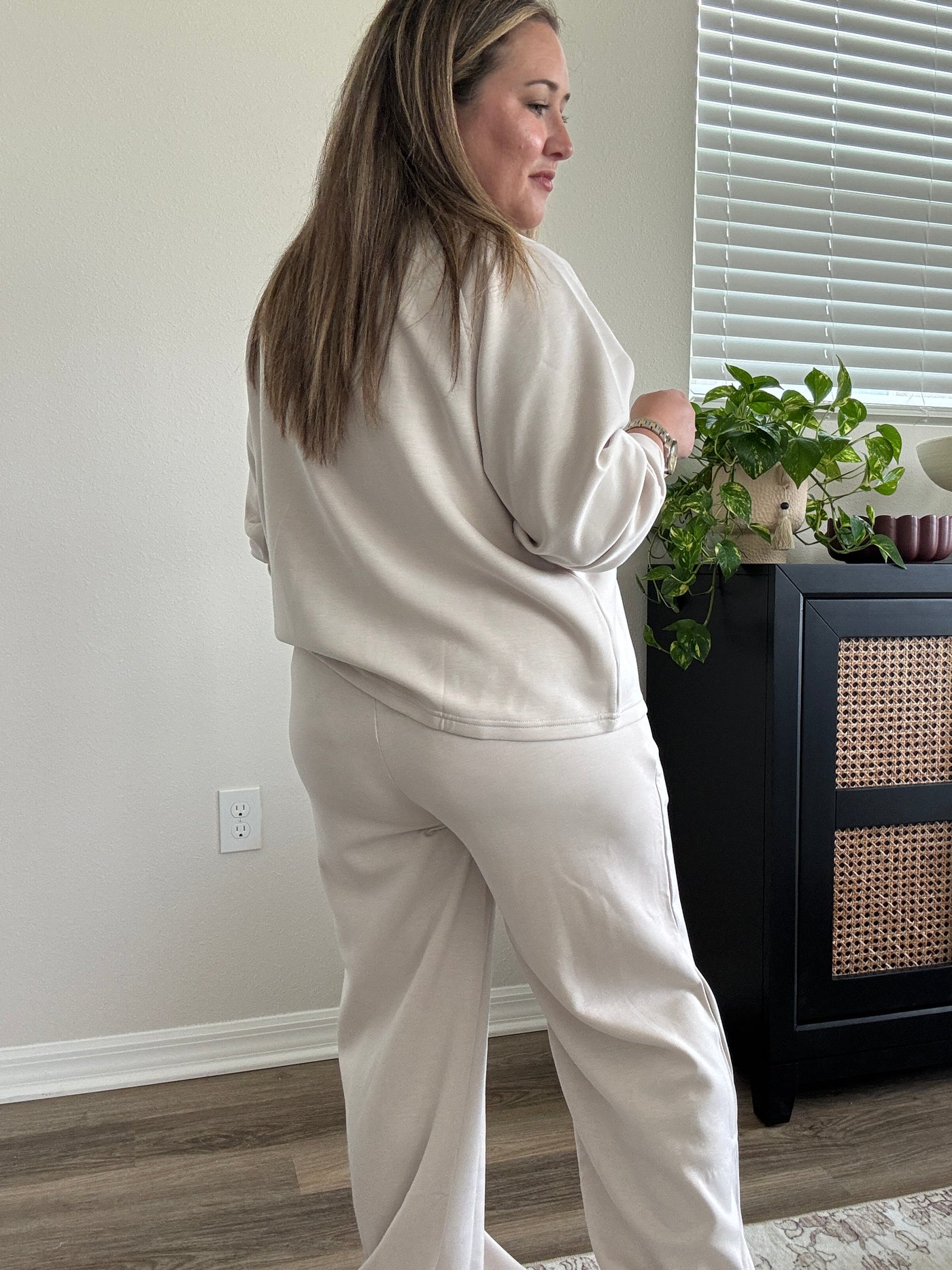 Scuba Elastic Waist Pants | Beige