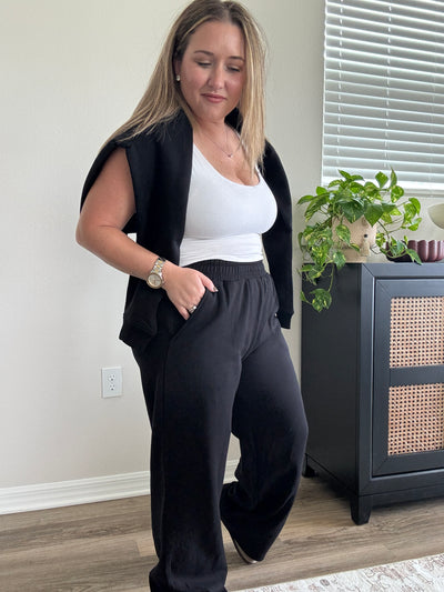 Fleece Raglan Sleeve Pullover | Black