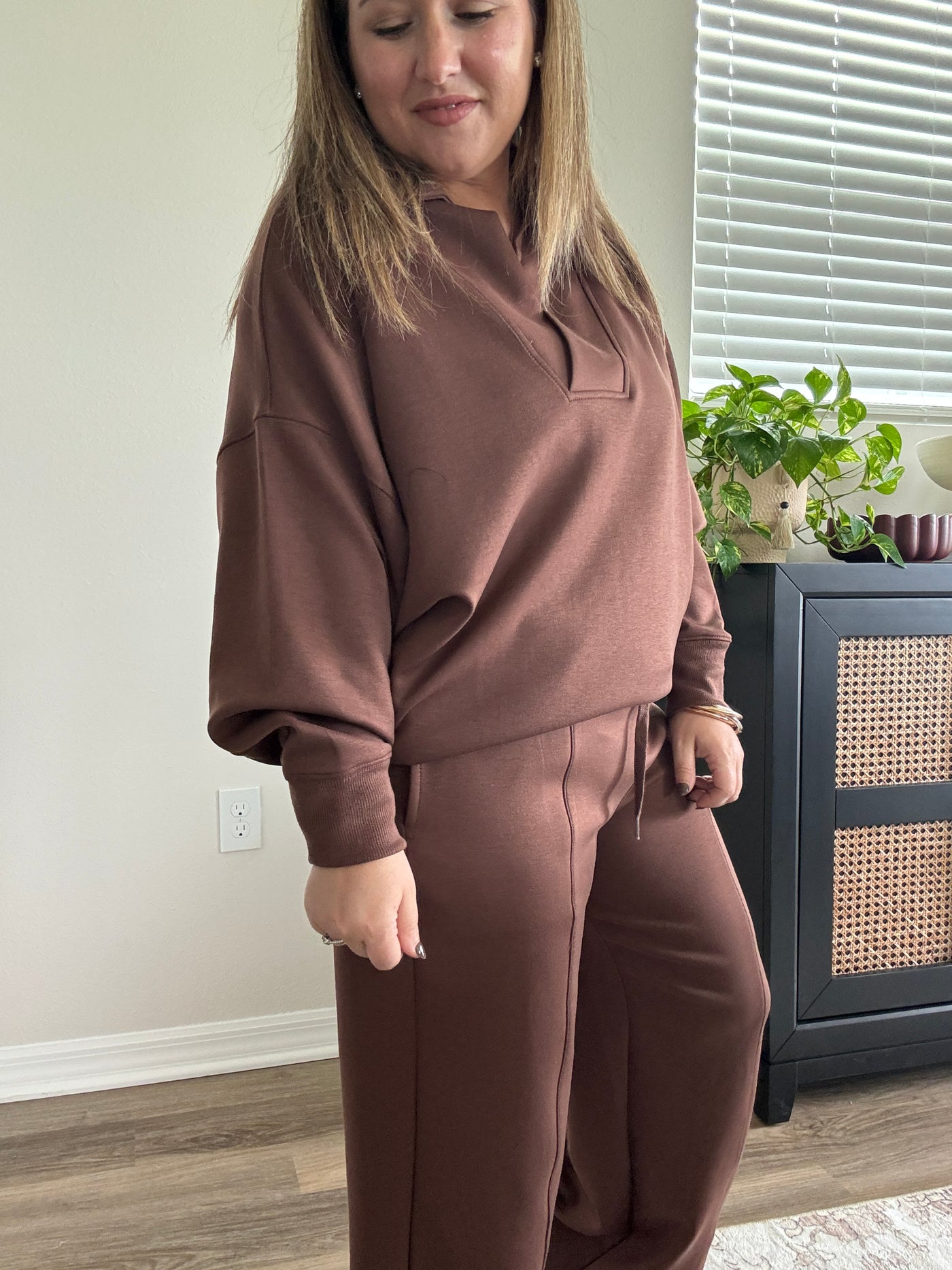 Scuba Wide Leg Pants | Brown