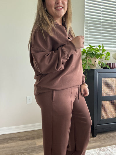 Scuba Wide Leg Pants | Brown