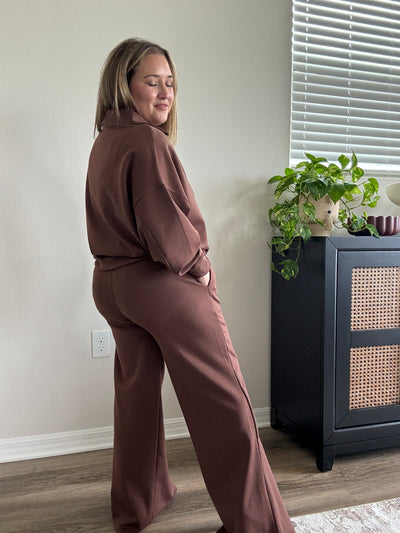 Scuba Wide Leg Pants | Brown
