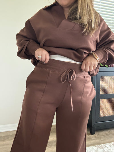 Scuba Wide Leg Pants | Brown