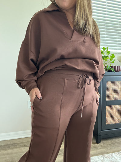 Scuba Wide Leg Pants | Brown
