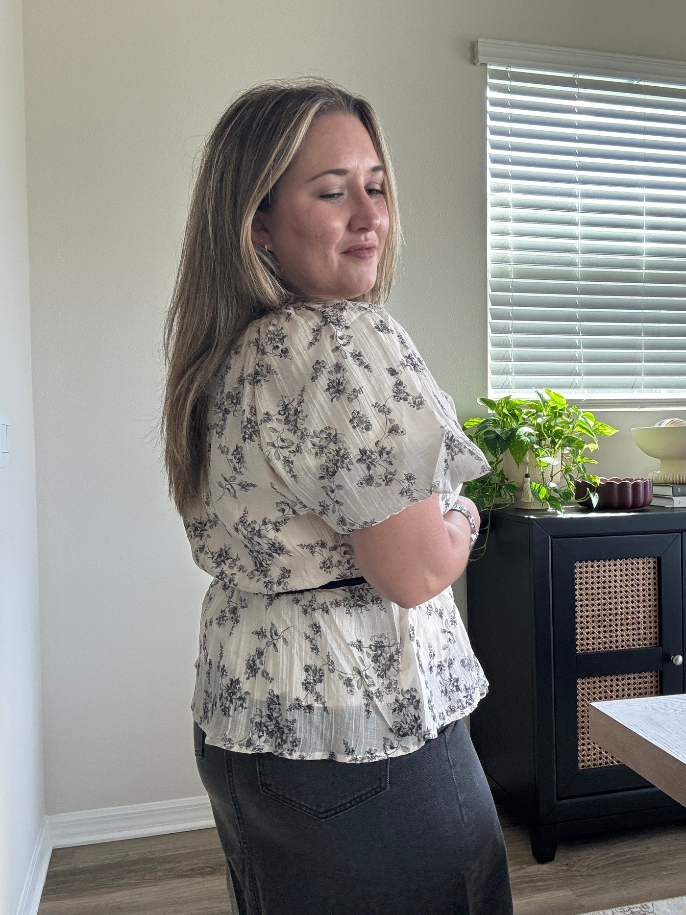 Aria Double Bow Floral Top