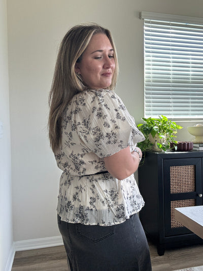 Aria Double Bow Floral Top