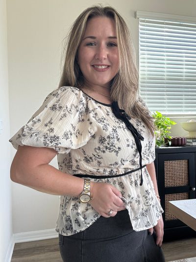 Aria Double Bow Floral Top