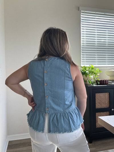 Baylor Denim Peplum Tank