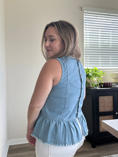 Baylor Denim Peplum Tank