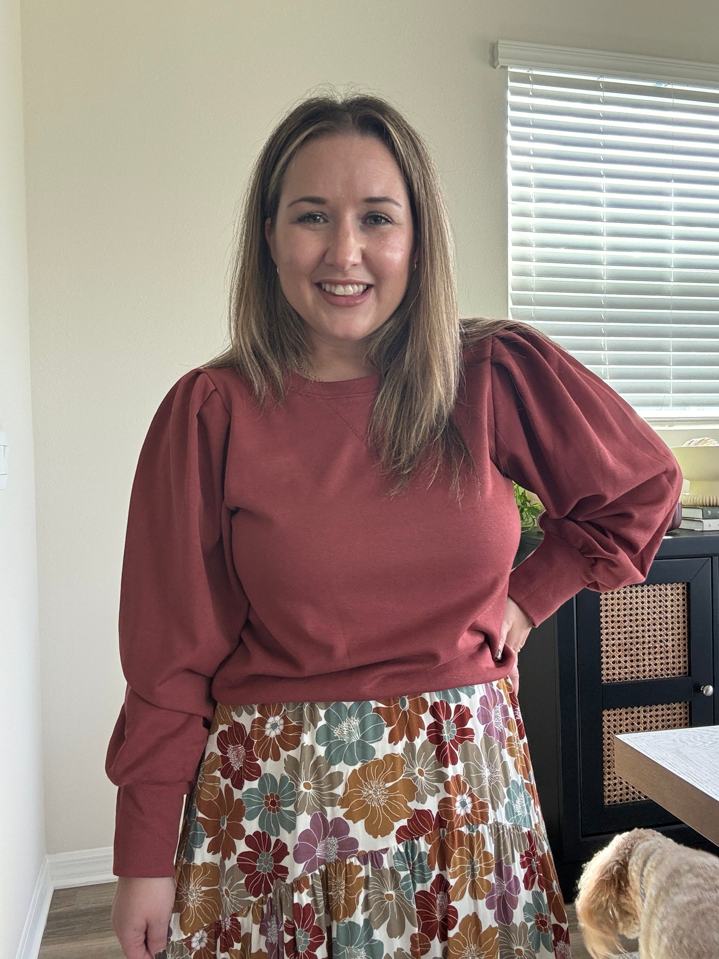 Pippa Cuff Pleated Sweatshirt