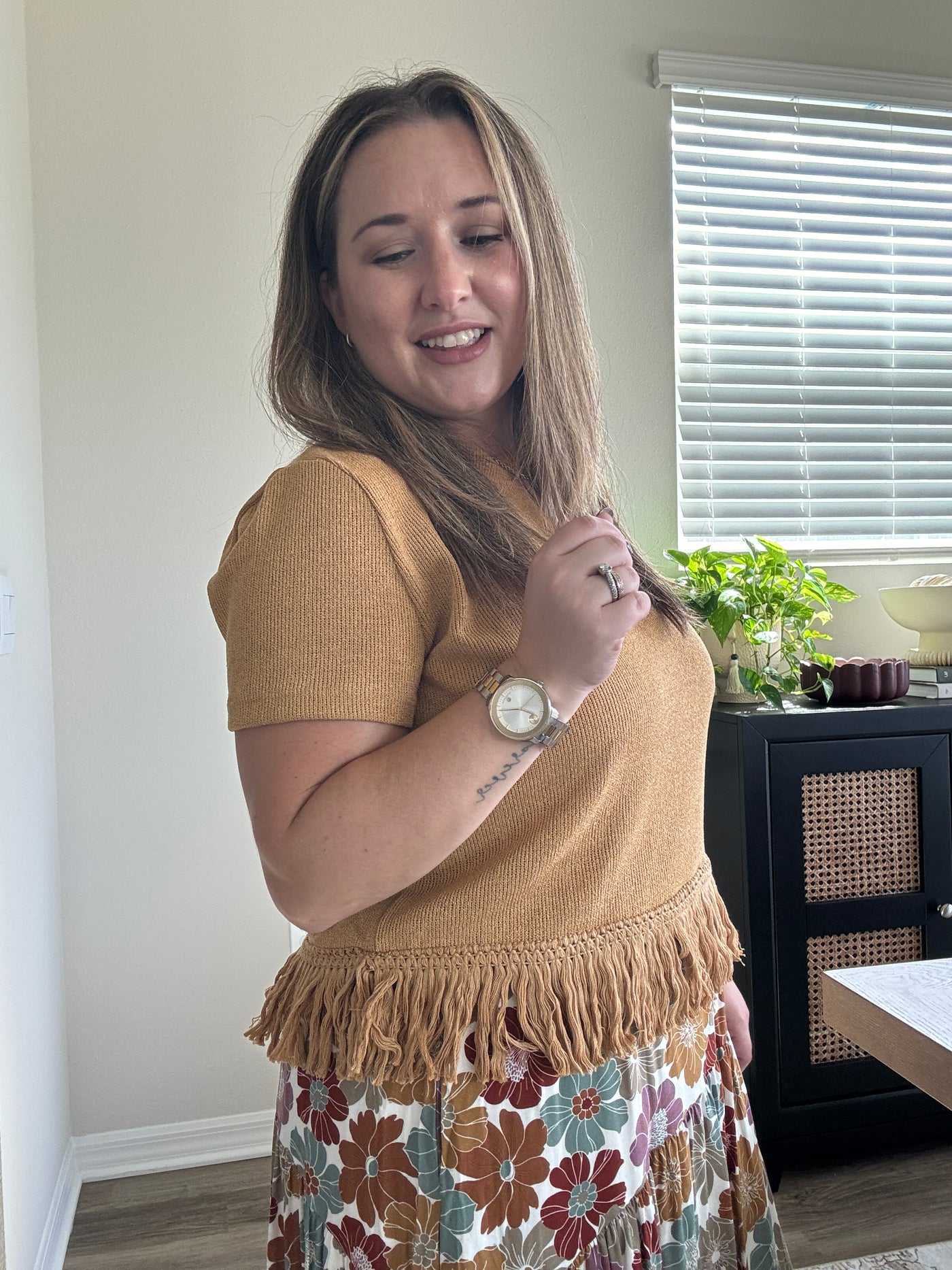 Lindsay Fringed Knit Top