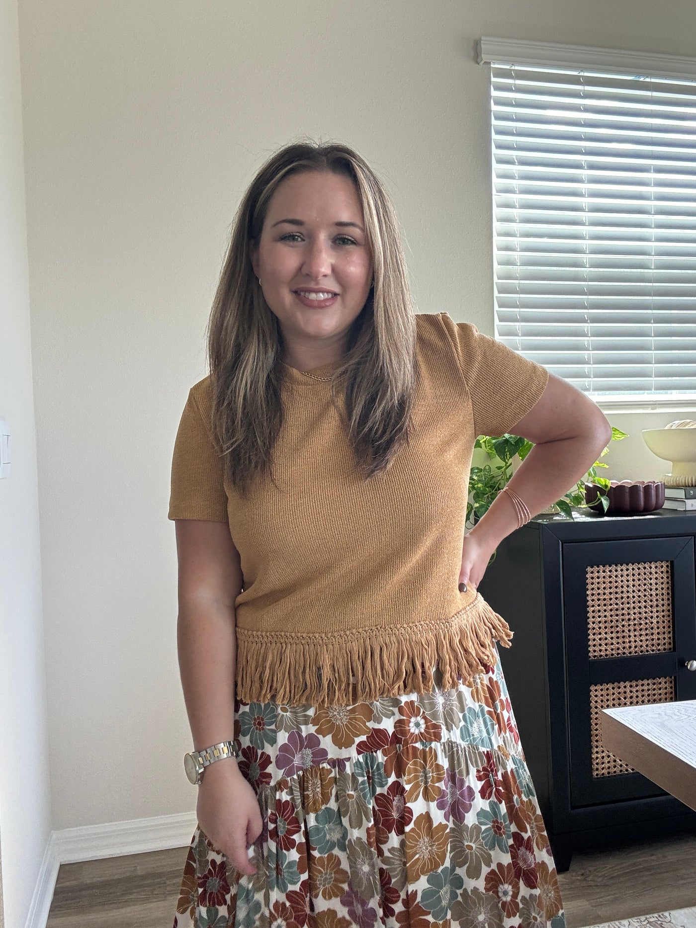 Lindsay Fringed Knit Top