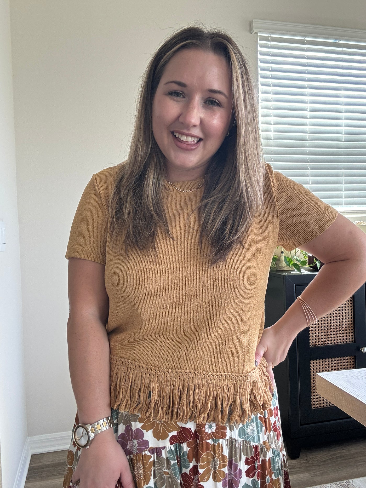 Lindsay Fringed Knit Top