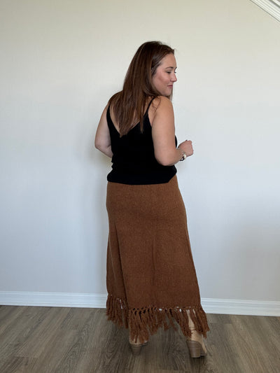 Miles Fringed Sweater Skirt