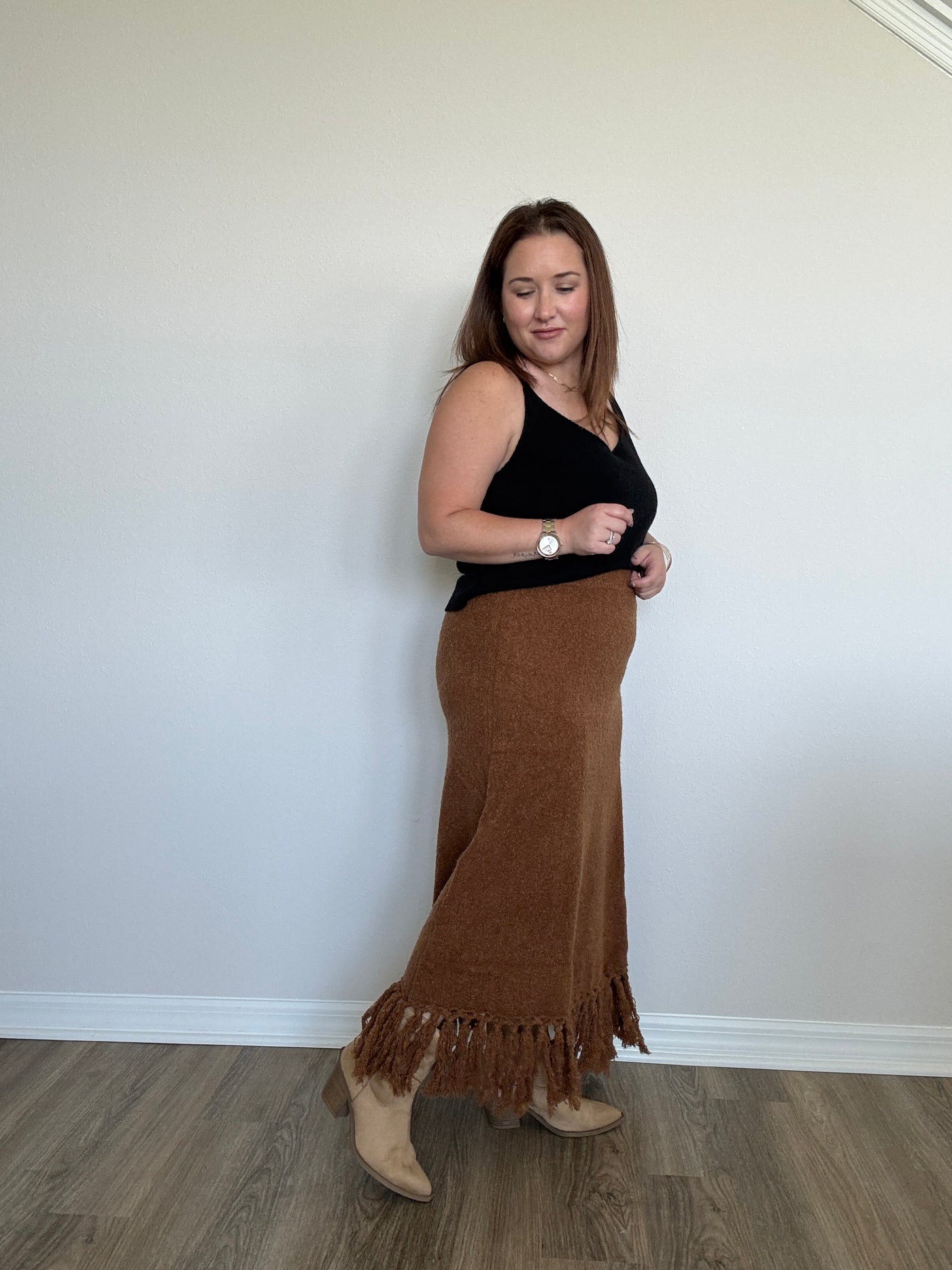 Miles Fringed Sweater Skirt