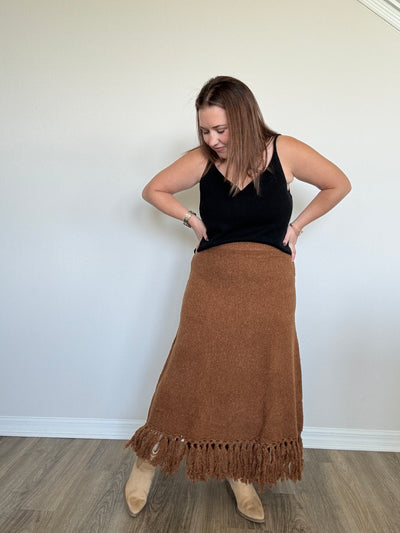Miles Fringed Sweater Skirt