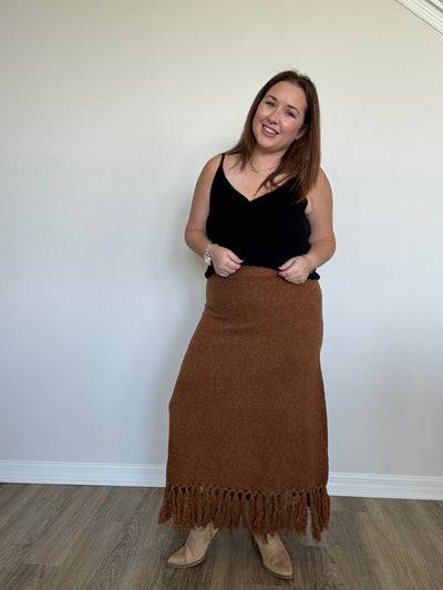 Miles Fringed Sweater Skirt
