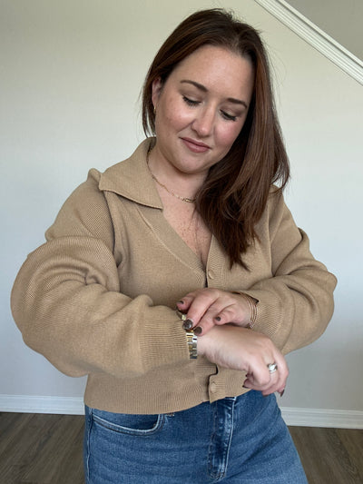 Wide Collar Sweater Cardigan