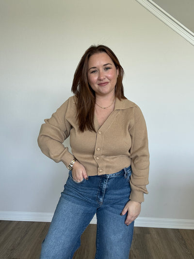 Wide Collar Sweater Cardigan