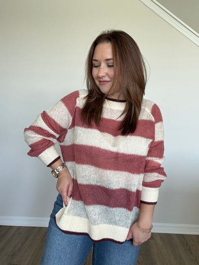 Angela Striped Sweater Top