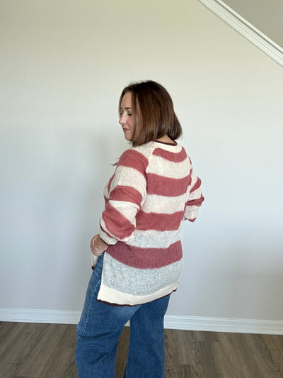 Angela Striped Sweater Top