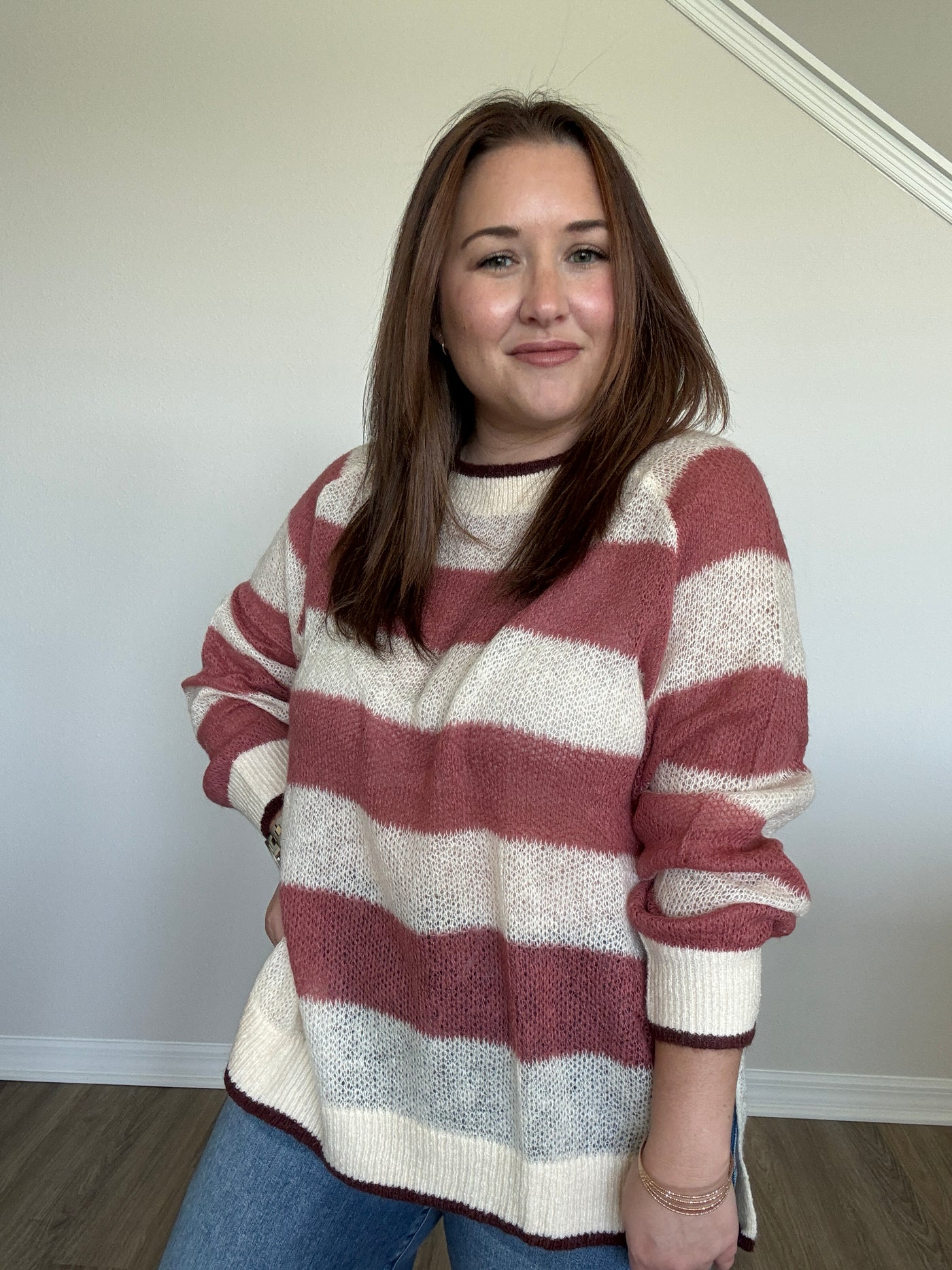 Angela Striped Sweater Top