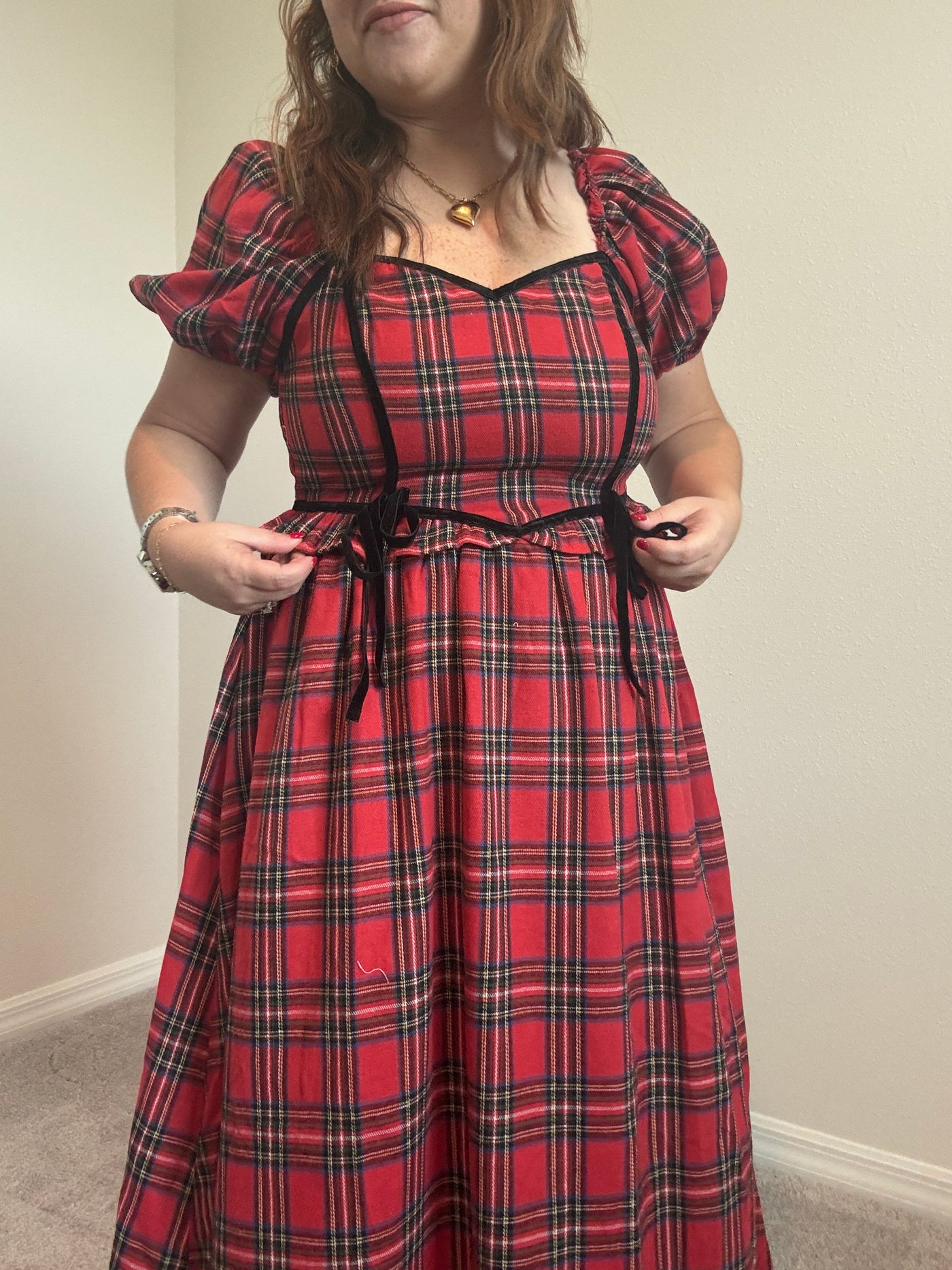 Holiday Plaid Midi Dress